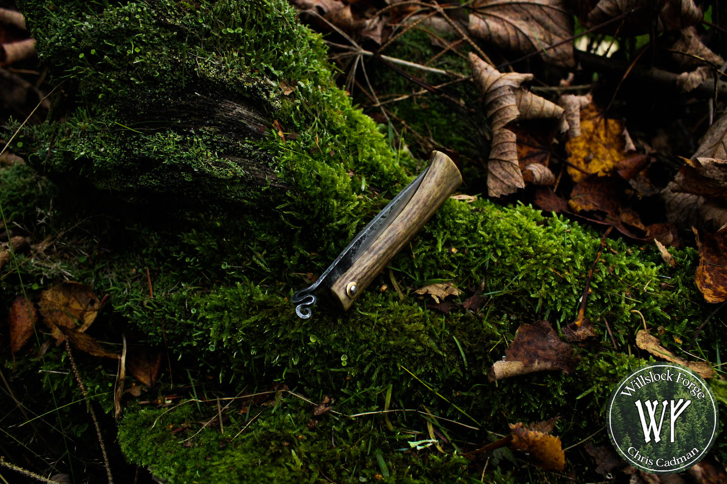 Hand-forged Friction Folder / Viking folding knife with antler handle / 1084 Carbon Steel blade / UK Legal Carry