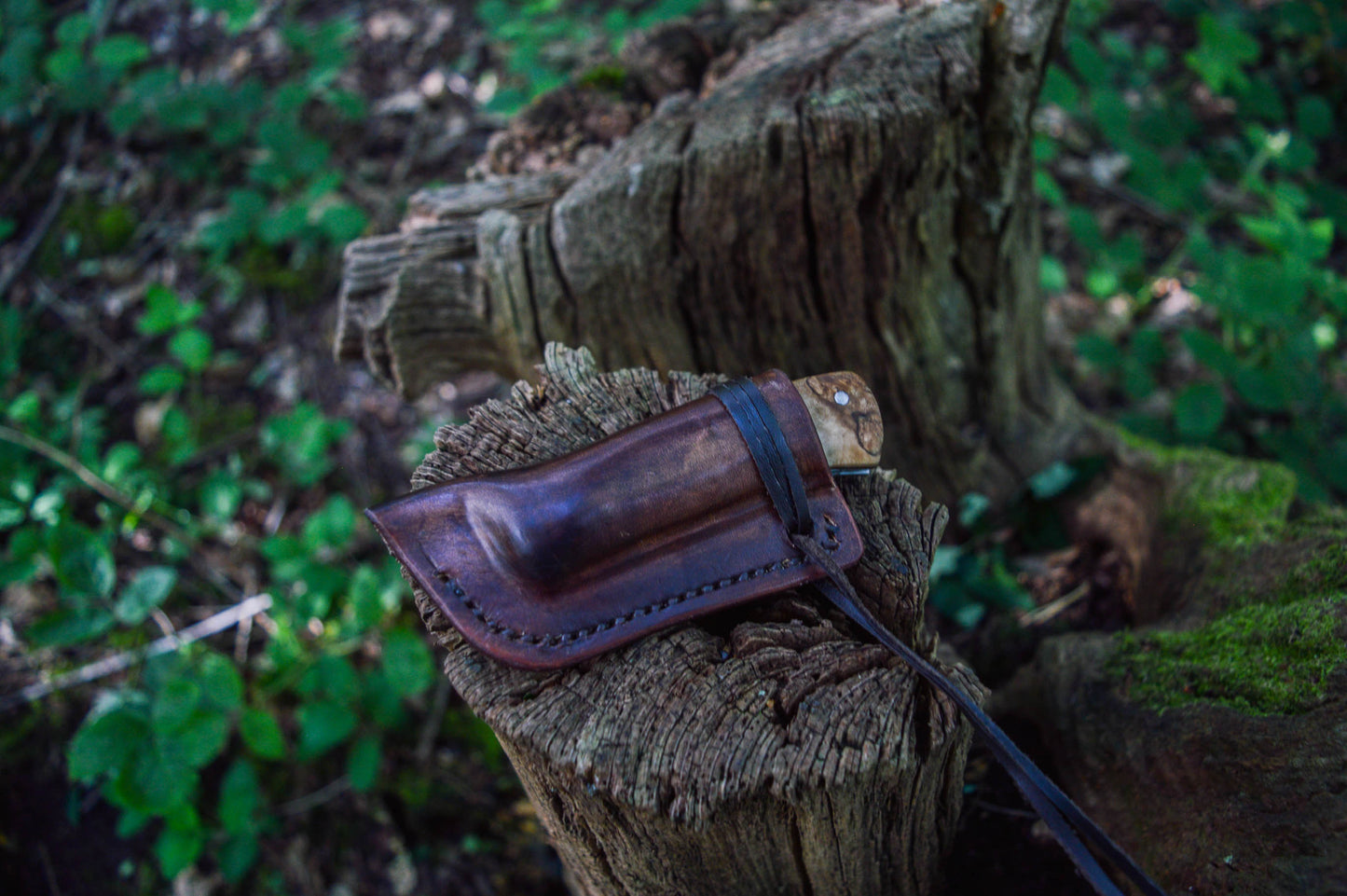 Hand-forged Slipjoint Puukko / Heavy Duty Folding Knife / Sheffcut Carbon Steel blade with Stabilized Holly Burl Scales / UK Legal Pocketknife