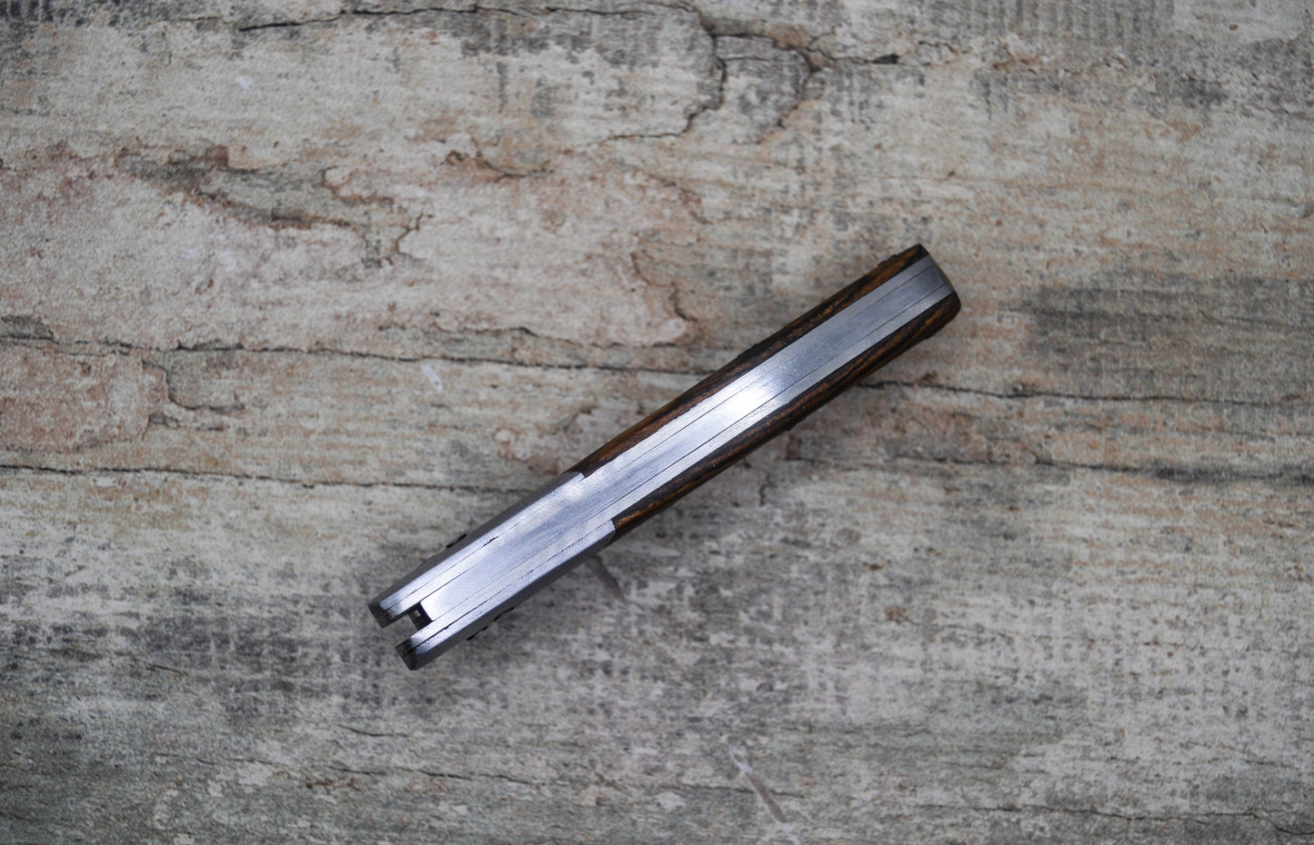 Hand-forged Folding Knife / Pattern-welded blade / Wrought Iron bolsters & Bocote Scales / Heavy duty slipjoint / Non-locking UK Legal Carry