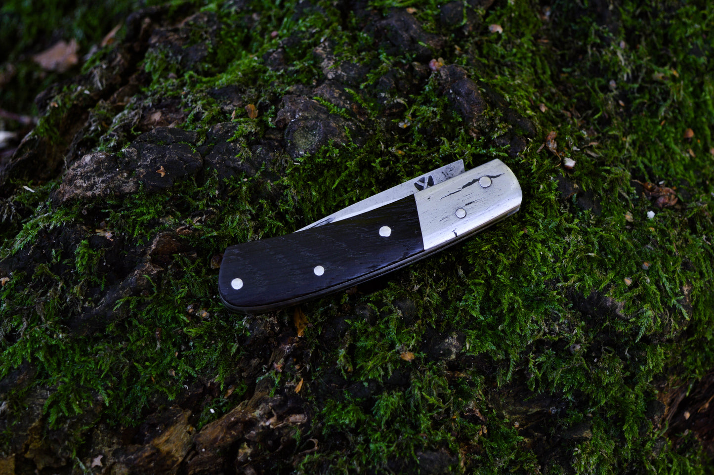 Hand-forged Sloyd Slipjoint / Heavy Duty Folding Knife / O1 Tool Steel blade with Wrought Iron Bolsters and Bog Oak Scales / UK Legal Pocketknife