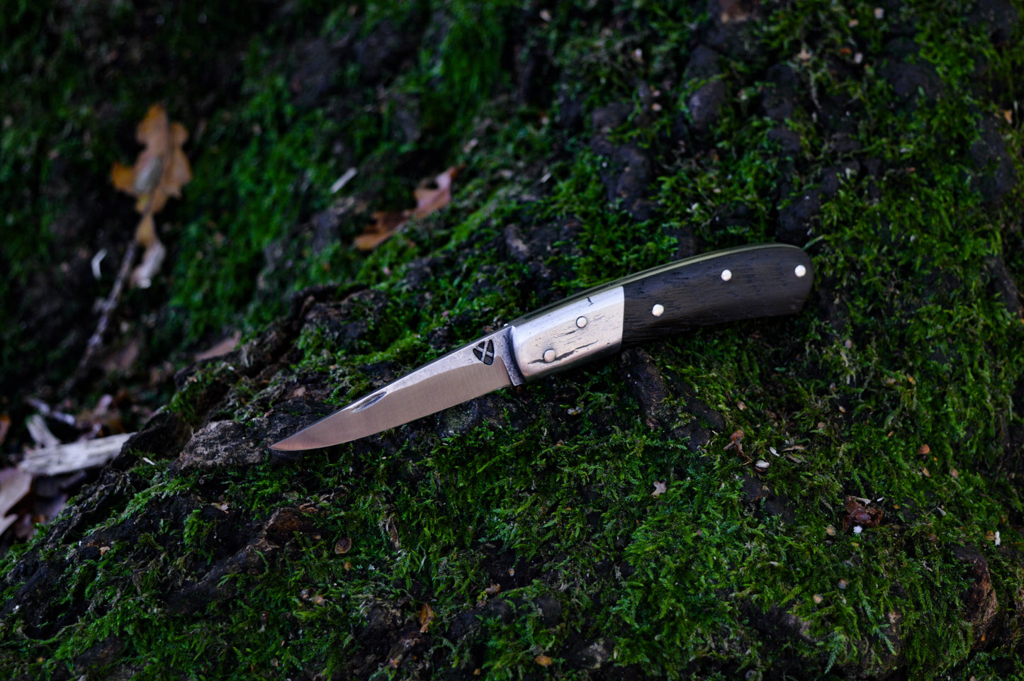 Hand-forged Sloyd Slipjoint / Heavy Duty Folding Knife / O1 Tool Steel blade with Wrought Iron Bolsters and Bog Oak Scales / UK Legal Pocketknife