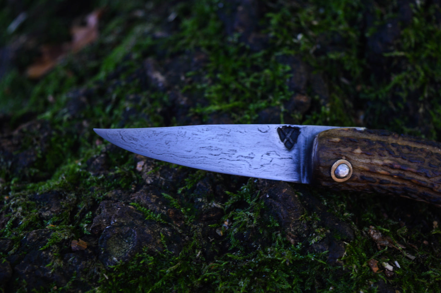 Primitive Mountain Man Friction Folder / Wrought Iron San Mai Blade / Stag handle / UK Legal Carry